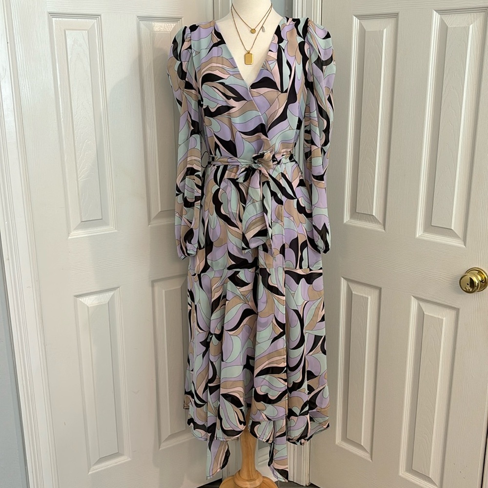 Calvin Klein Geometric Print Dress NWT Size 12